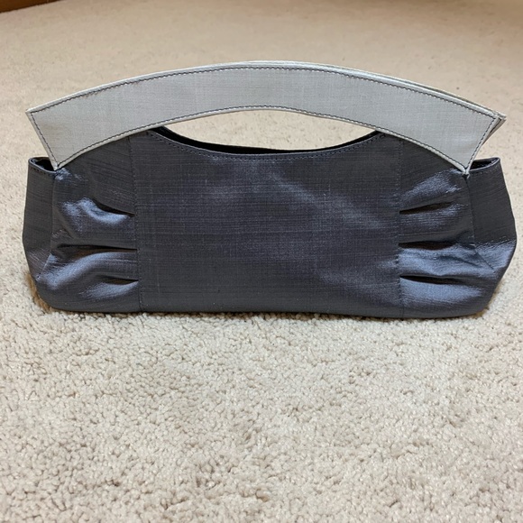 Malia Designs Structured Silk Handmade in Cambodia Gray & Purple Clutch - Picture 3 of 6